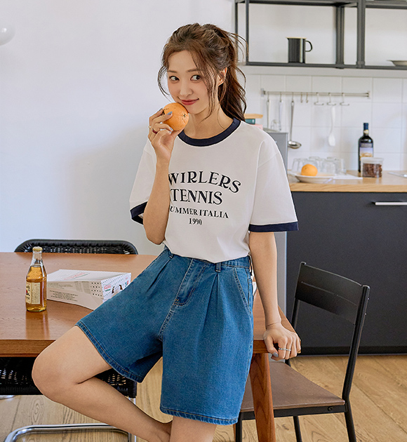 4DA31743HR_Color-Blocked Stretch Short-sleeved Tee