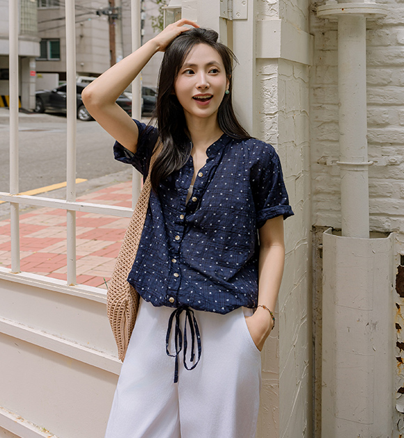 5DA31754HR_Subtle Dyed String Short-sleeved Shirt