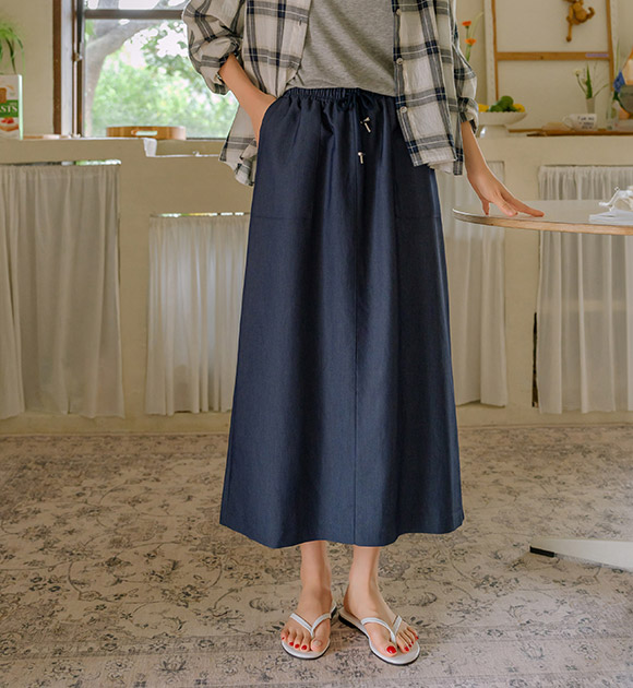 4DA31795JJ_Big Pocket String Banding Skirt