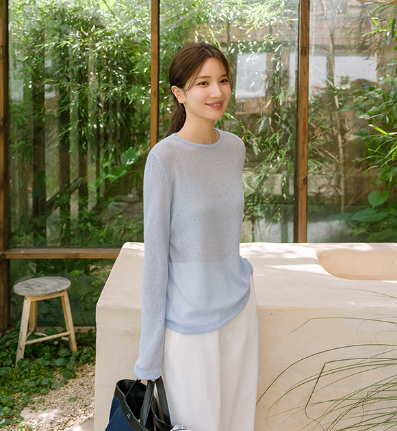4DA31784NN_Simon Round Linen Long-sleeved T-shirt