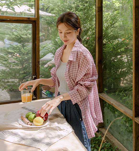 4DA31785HR_Fine Check Light Shirt