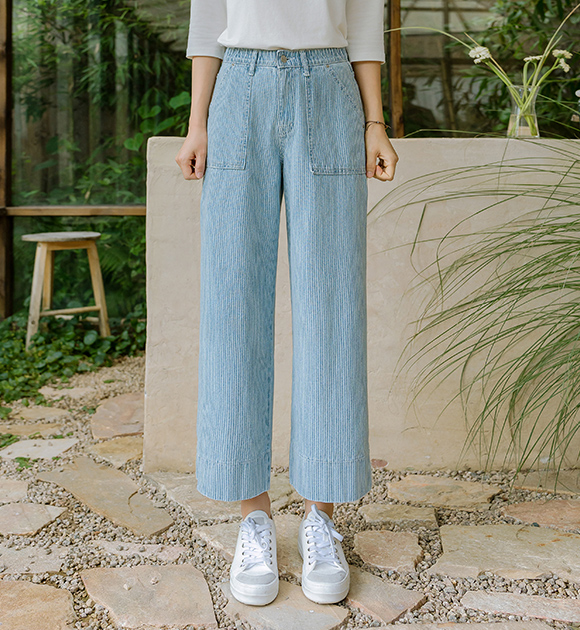 4DA31783HR_Edition Stripe Banding Denim Pants