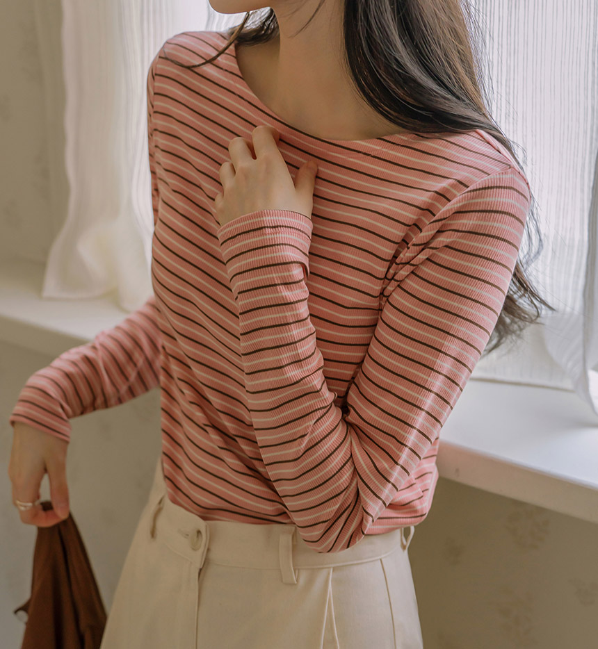 6DA31825JJ_Wales Multi-Stripe Ribbed Tee