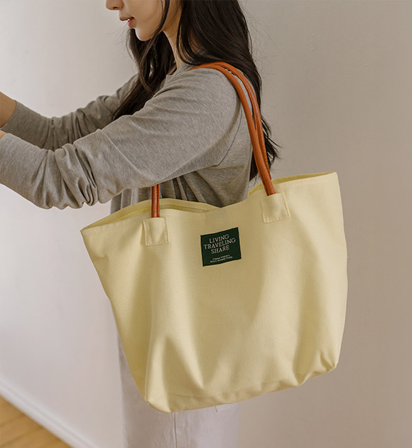 5DD00317HN_Green Label Canvas Tote Bag