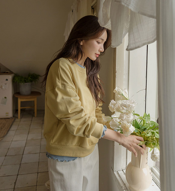 6DA30379NN_Basic Item Comfortable Sweatshirt