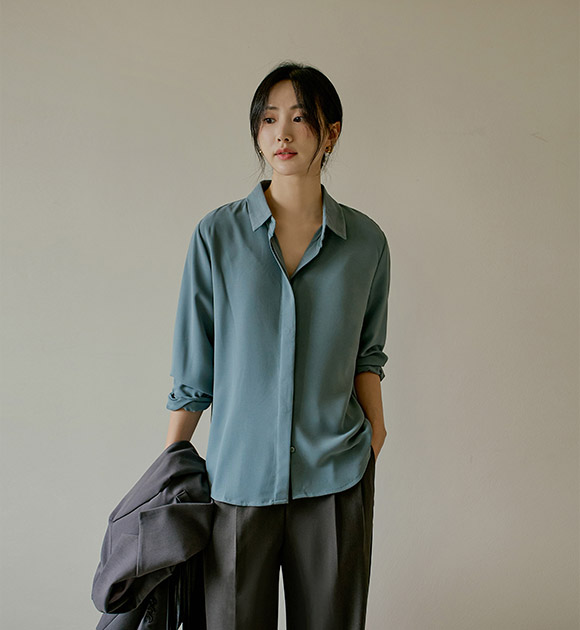 5DA24880NN_Always Wrinkle-free Spandex Hidden Blouse