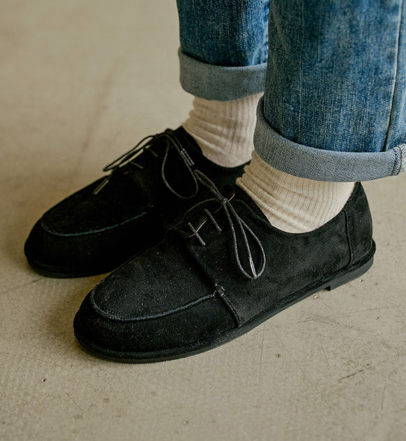 5DD00326JJ_Brownie Suede Lace-Up Loafers