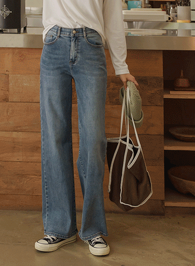 6EJ285HH_Honeyspan Hidden Banding Wide Jeans (Short/Long)