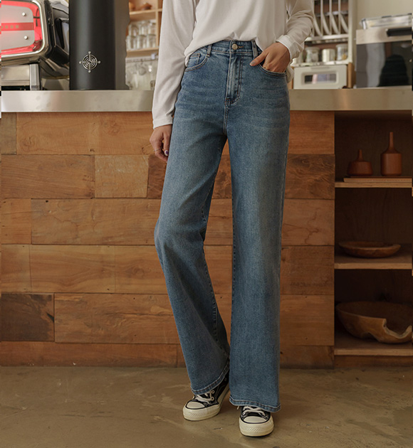 6EJ285HH_Honeyspan Hidden Banding Wide Jeans (Short/Long)