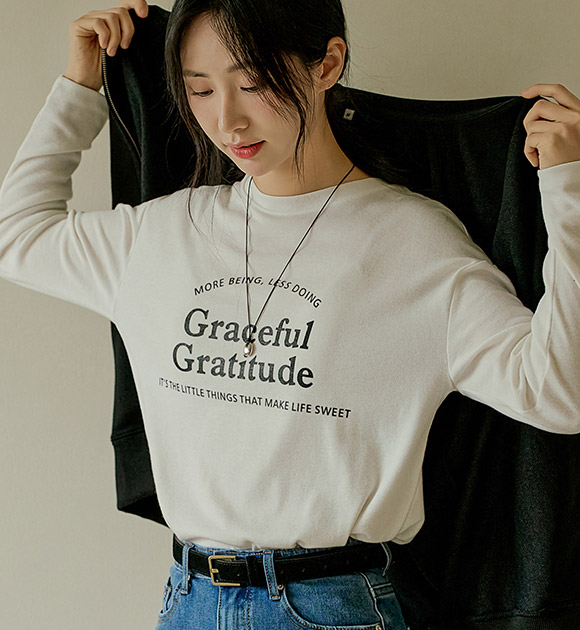 5DA31857JJ_Graceful Spandex Lettering T-shirt