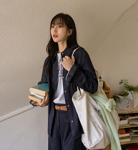 6DA31049NN_Heyd Non-Fade Denim Shirt