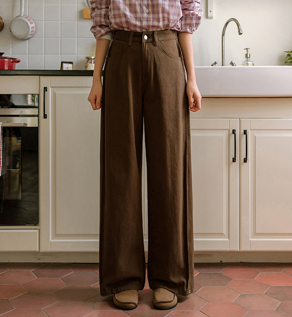 6DA31862JJ_Seam Detail Side Button Wide Pants (Short/Basic/Long)