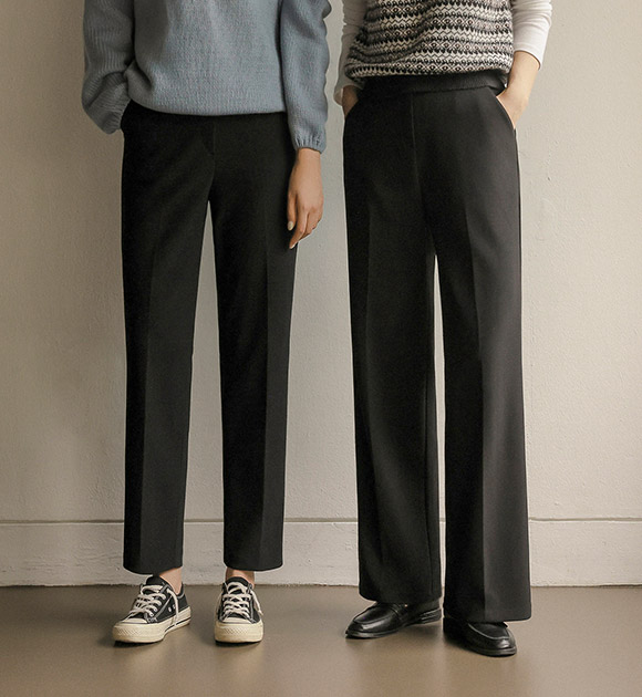4OA0764JJ_[JUST BETTER] Cheese spandex semi-wide slacks (short/long)
