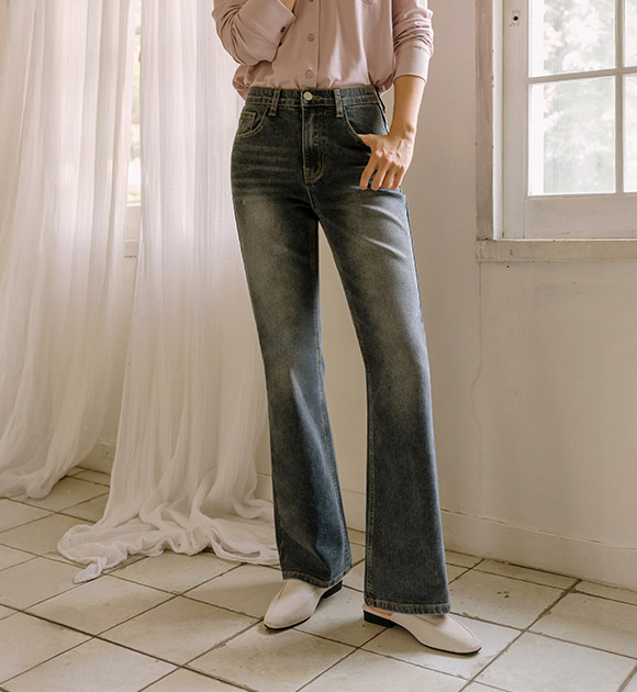 4DA31882HN_Autumn Washing Loose Bootcut Jeans (Short/Basic/Long)