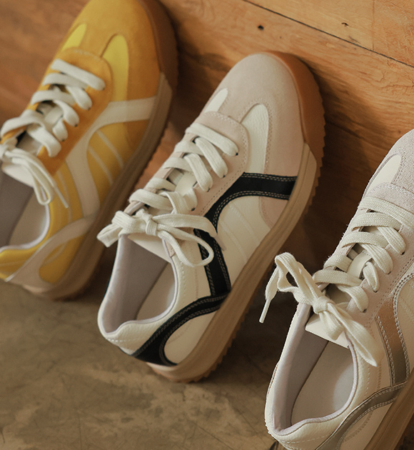 5DD00335HR_Real Sheepskin Leather Combo Sneakers