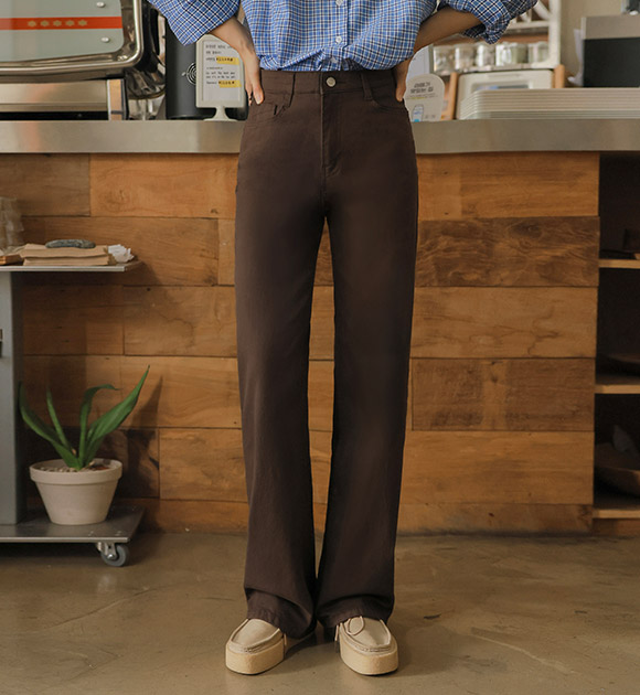 5DA31895NN_Simple Wide Hidden Banding Spandex Pants