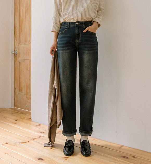 6DA31911HN_All-day Comfortable Spandex Baggy Jeans (Short/Basic/Long)