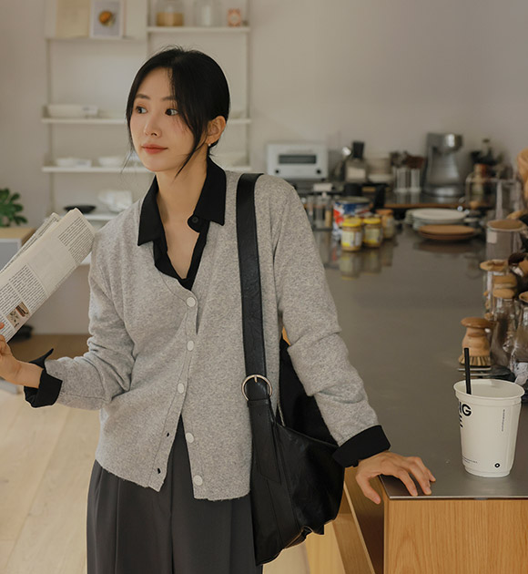 5DA31893HN_Wool Basic Cozy Cardigan