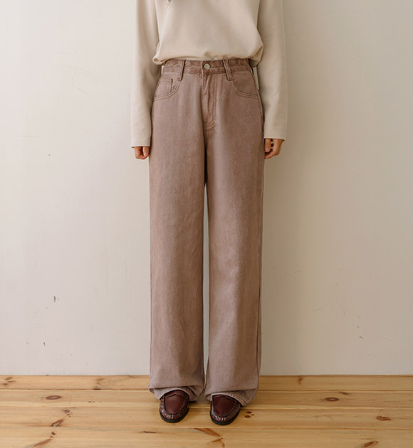 6DA31909HN_Muted Tone Pigment Wide Pants (Short/Long)