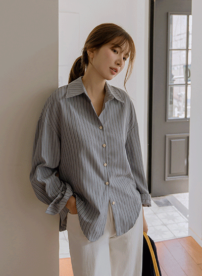 5DA31944NN_Tyon Suede Touch Striped Shirt