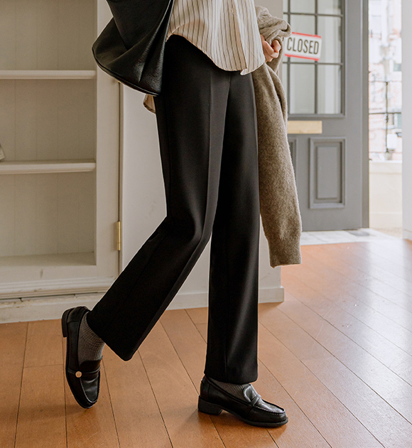 5OA0902HR_[JUST BETTER] Sturdy Twill Relaxed Straight-Fit Slacks (Short/Long)