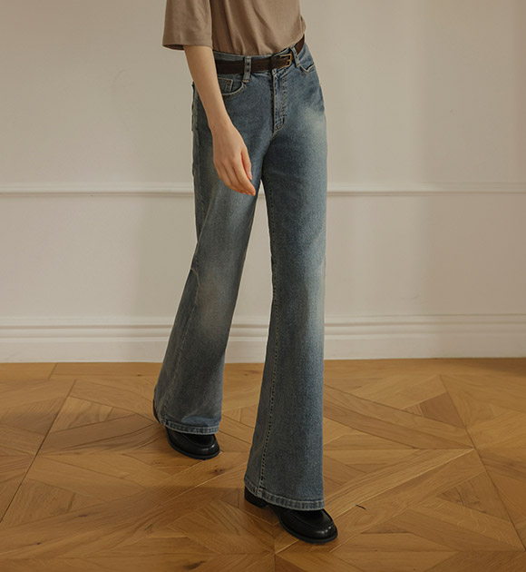 5DA31948NN_Heyme Relaxed Bootcut Spandex Blue Jeans