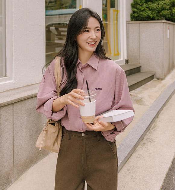 6OA0906HR_[JUST BETTER] Smooth Fit Stripe Shirt