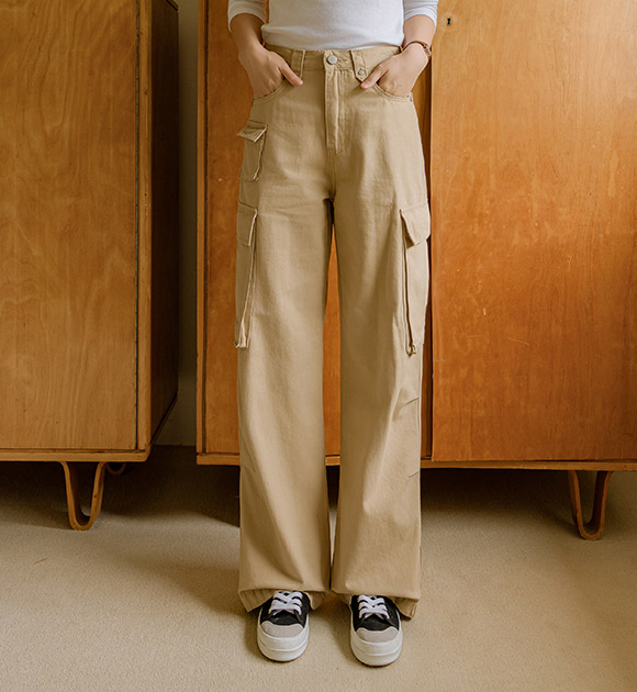 6DA31975HR_Multi Cargo Pocket Wide Pants (Basic/Long)
