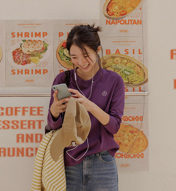 5DA31979NN_Smile Embroidery Washing Long-sleeved T-shirt