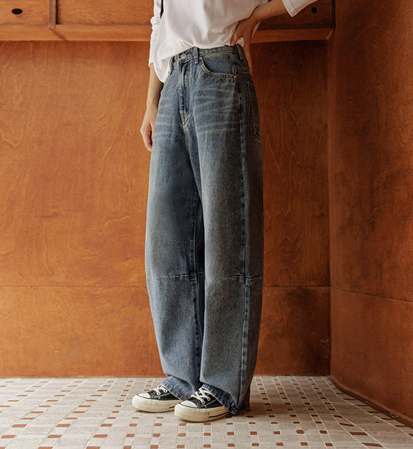 5DA31980NN_Dart-Seam Relaxed Fit Baggy Jeans (Short/Long)