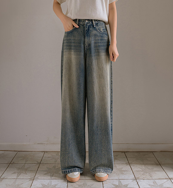 5DA31946JJ_Adjustable Fit Snap Button Vintage Denim (Short/Basic/Long)