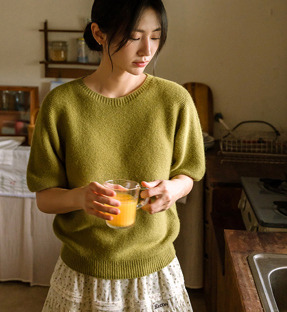 5DA31990JJ_Noi Wool Whole-garment Short-sleeved Knitwear