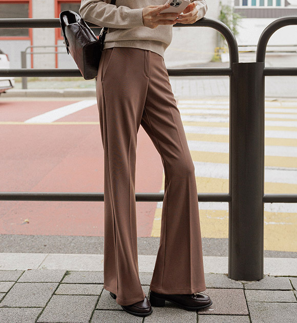 6DA32008JJ_Mochi Span Bootcut Magic Slacks (Short/Long)