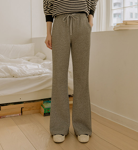 6DA32032HR_Comfortable Line Bootcut Banded Pants (Short/Long)
