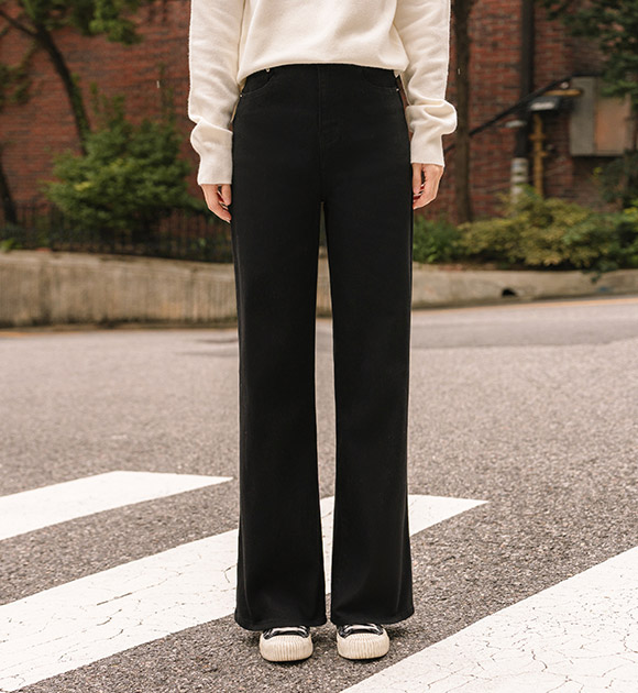 6DA32037NN_Super Stretch Black All-day Pants (Short/ Long)