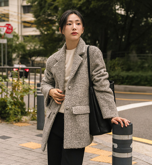 6OA0912NN_[JUST BETTER] Mare Boucle Half Coat