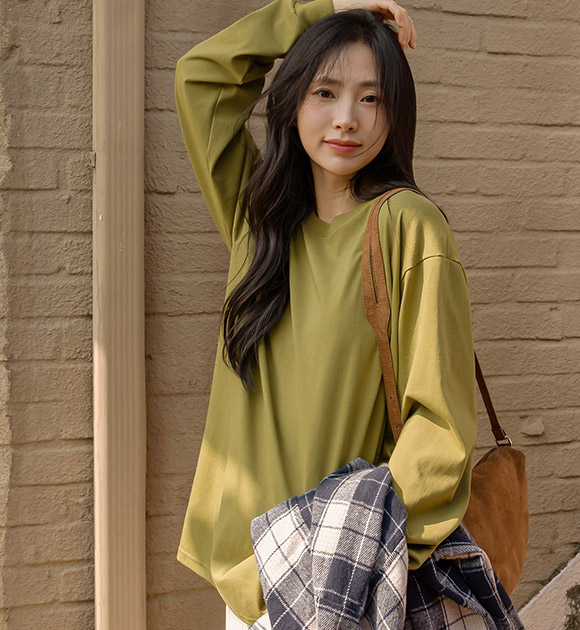 5DA32051CW_Soft Washing Long Sweatshirt Tee