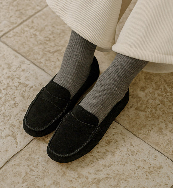5DD00358HN_Non-slip Cowhide Arch Cushion Loafers