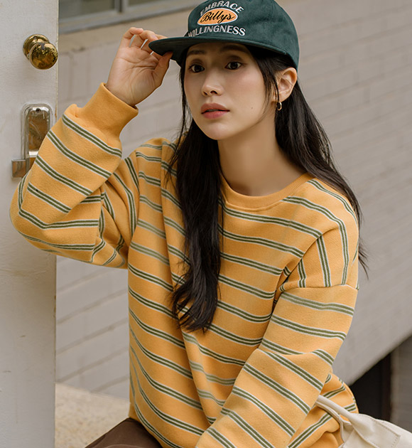 5DA32066HR_Monaco Color Stripe Wool Fleece Sweatshirt