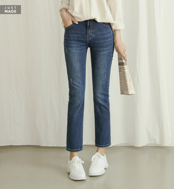 9EJ234GG_Honey spandex Daily Straight jeans (Fleece-lined)