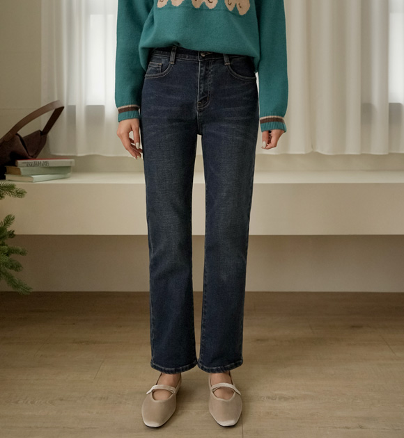 5EJ295YY_Honeyspan Bonding Brushed Clear Denim Straight Jeans