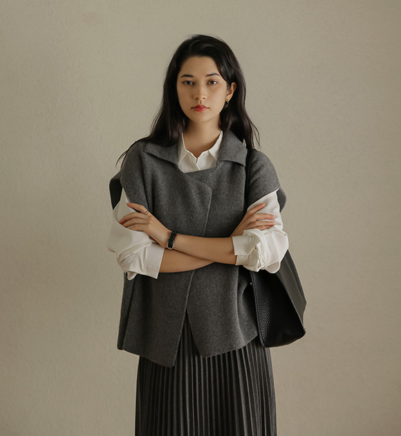 8QT112YY★_[BETTER] Peller Collared Open Vest