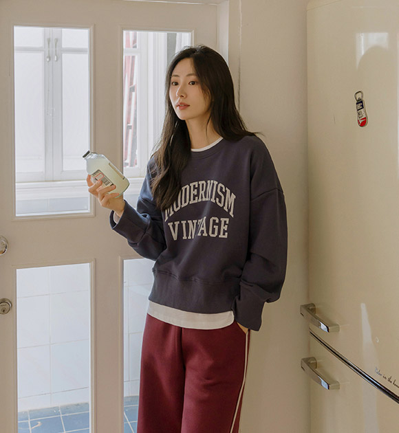 4DA32087HN_Plain Washing Sweatshirt