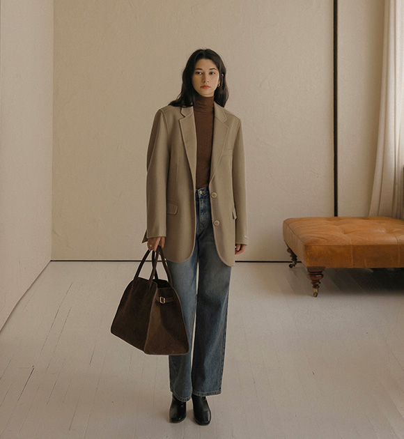 8QT129HN★_[BETTER] Jacket-style Handmade Half Coat