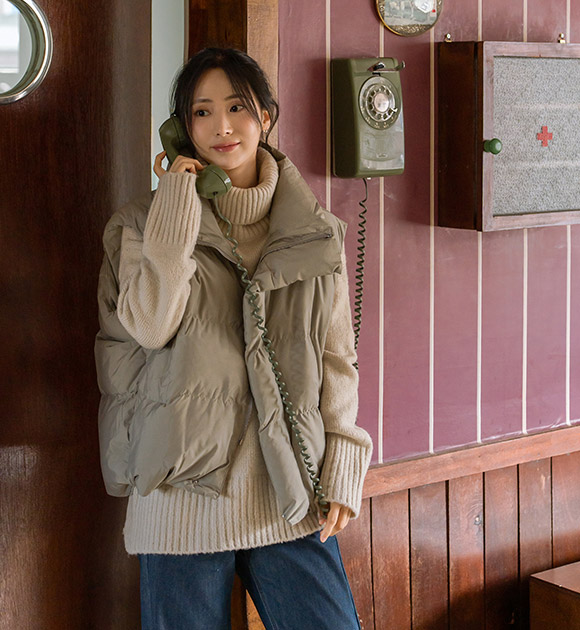 6DA32108NN_Bunny Loose Fit Padded Vest