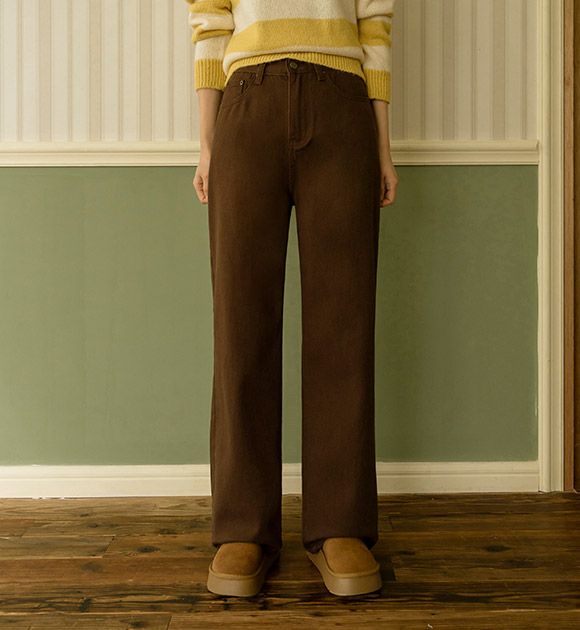 6DA30937LJ_Solar Fleece-lined Wide Cotton Pants