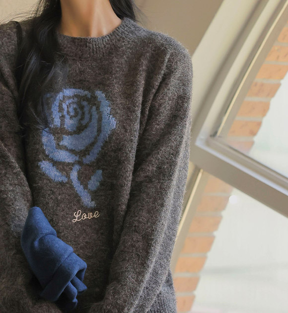 5DA32138CW_Rose Wool Round Knitwear