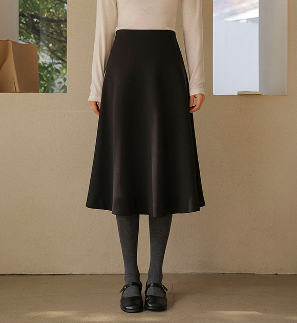 5OA0823JJ_[JUST BETTER] Corset Brushed Flare Skirt