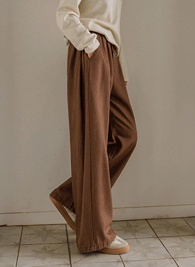 5DA31938JJ_Side Pintuck Wide Banding Pants (Short/Long)