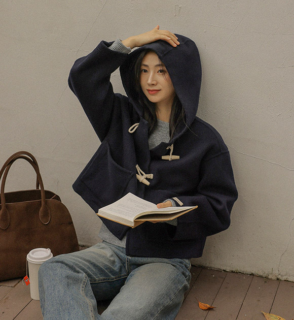 4DA30565JJ_ [HANDMADE] Lovely Hooded Duffle Coat